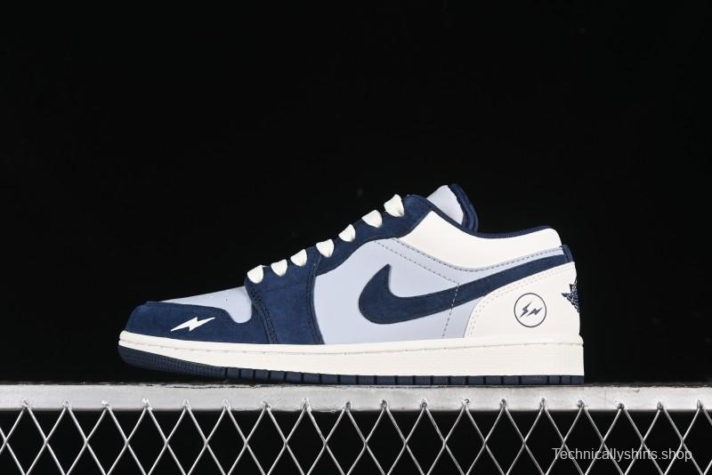 Nike Air Jordan 1 Low Retro Basketball Shoes in White Grey Blue - DC2024-026
