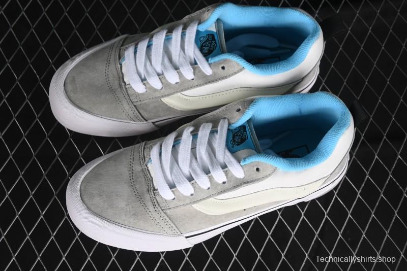 Vans Knu Skool Low-Top Retro Casual Vulcanized Slip-On Shoes in Grey Blue - VN000D6CCCZ