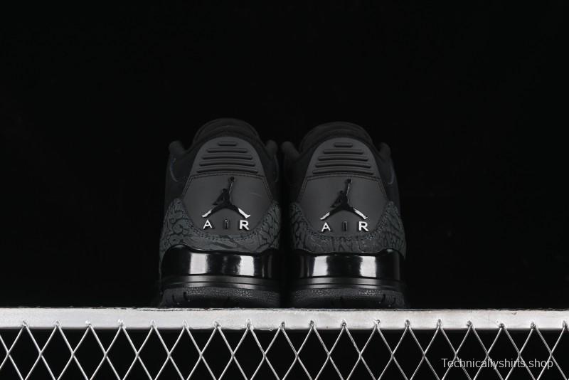 Nike Air Jordan 3 Retro Basketball Shoes in Midnight Black - CT8532-001