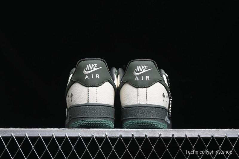 Nike Air Force 1 '07 Low Chrome Hearts Collaboration - Moss Green White Low-Top Casual Sneakers - KK1988-029