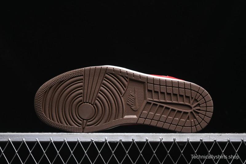 Nike Travis Scott x Fragment Design x Air Jordan 1 Low OG SP AJ1 Retro Sneakers with Reverse Swoosh - SJ2068-135