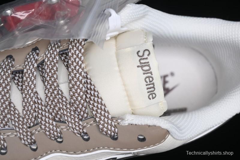 Nike Air Force 1 '07 Low Stone Island x Supreme Collaboration - Beige Brown Swoosh Casual Sneakers - BB1616-306