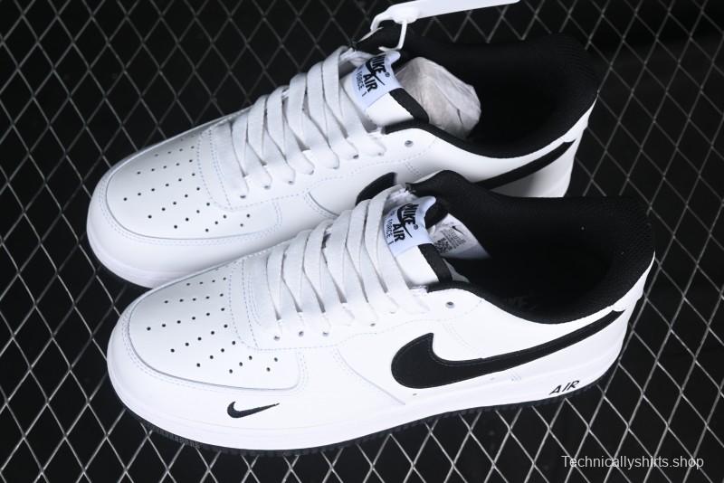 Nike Air Force 1 '07 Low White Black Swoosh Casual Sneakers - 315122-103