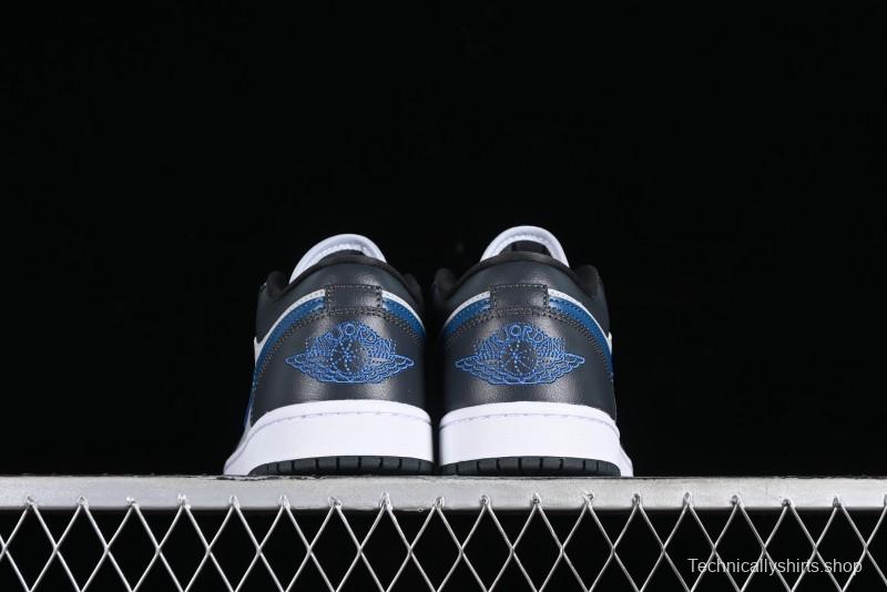 Nike Air Jordan 1 Low AJ1 Black Grey Blue Hook Basketball Shoes - DC0774-040