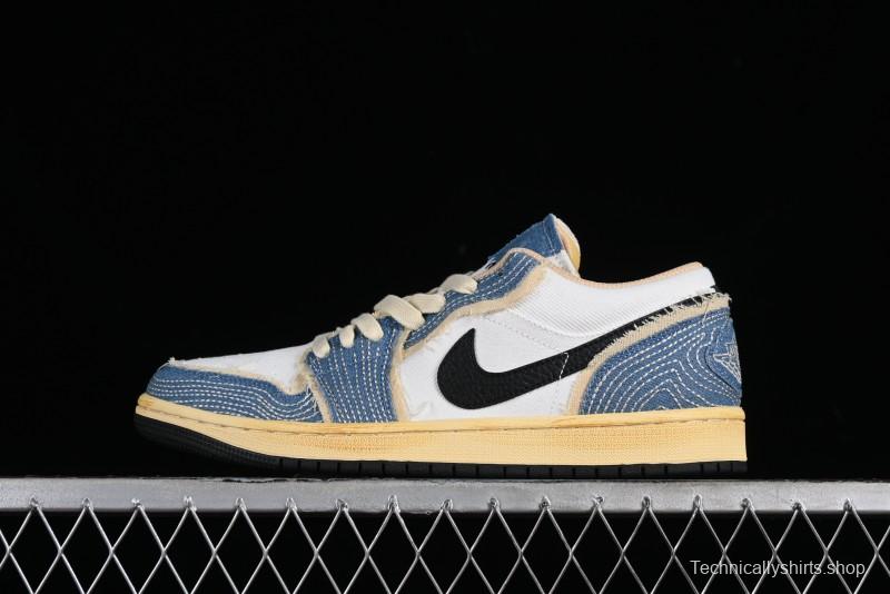 Nike Air Jordan 1 Low SE "WRMK" AJ1 Sashiko Stitch Low-Top Casual Sneakers - FN7670-493