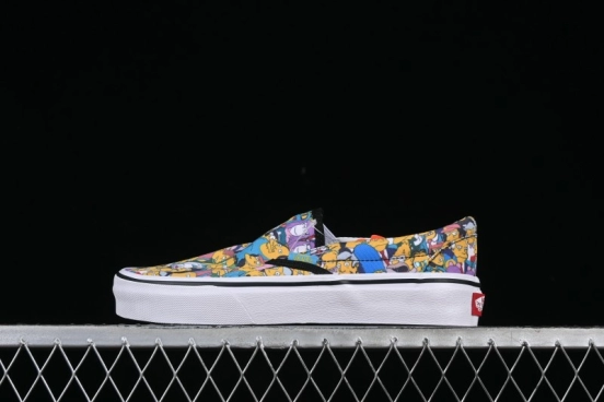 Vans Slip-on Pro Simpson Family All Over Print Low Top Skate Shoes - VN0A3WMD1TJ