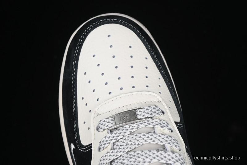 Nike Air Force 1 '07 Low Stussy Collaboration - Black White Casual Sneakers - XZ6188-671