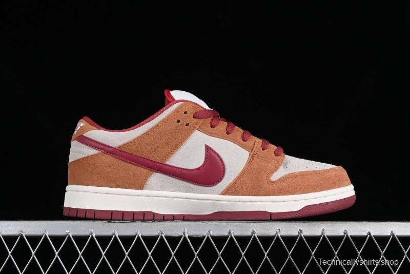 Nike SB Dunk Low Pro Brown Red Colorway SB Low Top Casual Skate Shoes - BQ6817-202