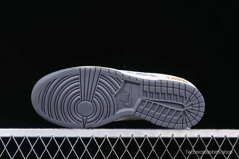 Nike SB Dunk Low Dior x Stone Island Triple Collaboration - Anniversary High-End Custom Low-Top Casual Sneakers - DM6868-043