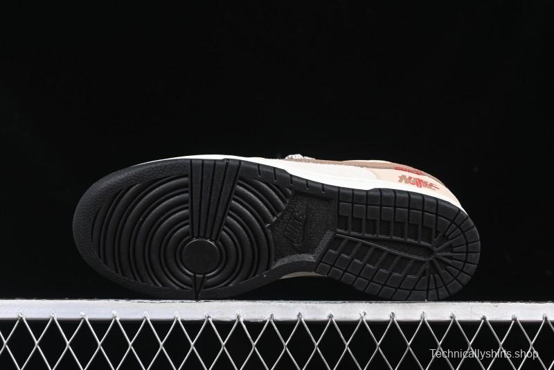 Nike SB Dunk Low Anniversary Edition Dark Swoosh Brown White Custom Low-Top Casual Skate Shoes - DJ2024-071