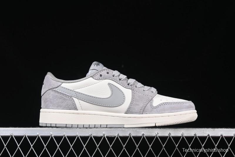 Nike Travis Scott x Fragment Design x Air Jordan 1 Low OG SP AJ1 Retro Sneakers - SJ2068-132