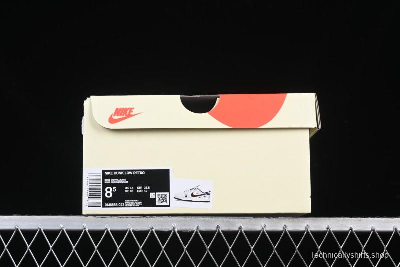 Nike SB Dunk Low Stussy Collaboration Black Burgundy Swoosh Anniversary Custom Low-Top Casual Skate Shoes - DM6868-022