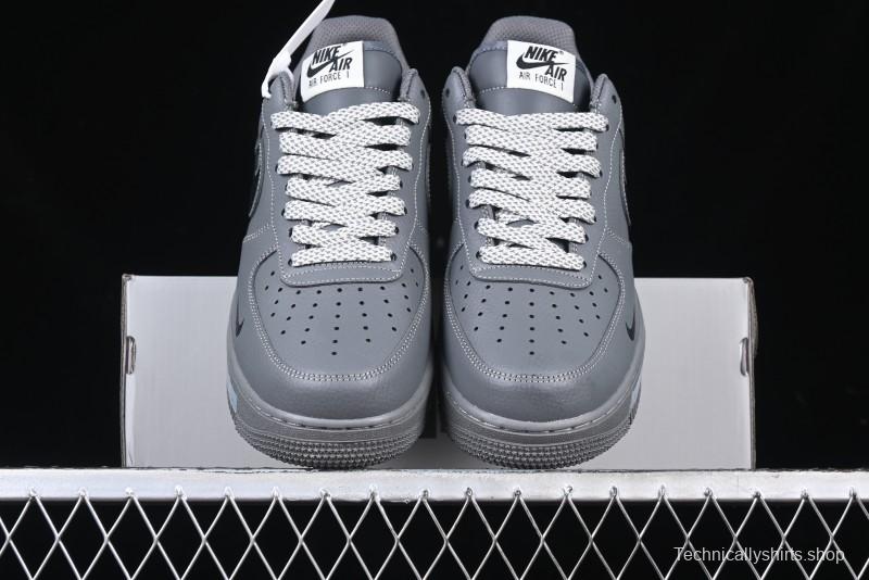 Nike Air Force 1 '07 Low Custom Graffiti Broken Swoosh Casual Sneakers - DM0970-132