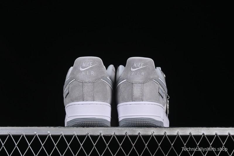 Nike Air Force 1 '07 Low Chrome Hearts Collaboration Silver Grey Low-Top Casual Sneakers - FZ0188-032