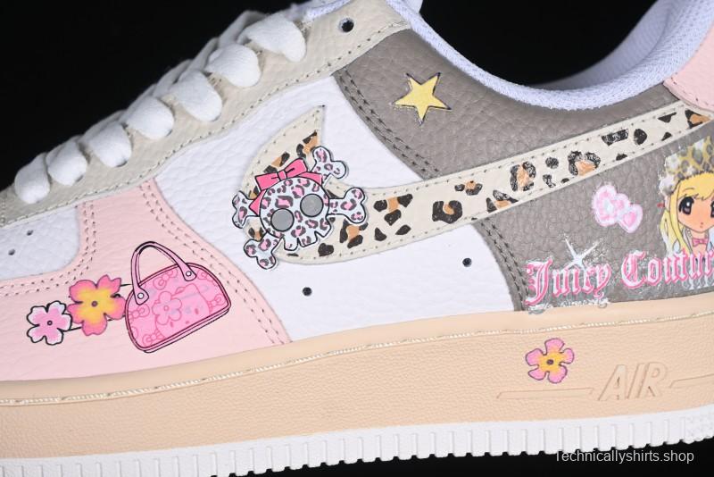 Nike Air Force 1 '07 Low Leopard Print Skeleton Custom Casual Sneakers - TY0103-222