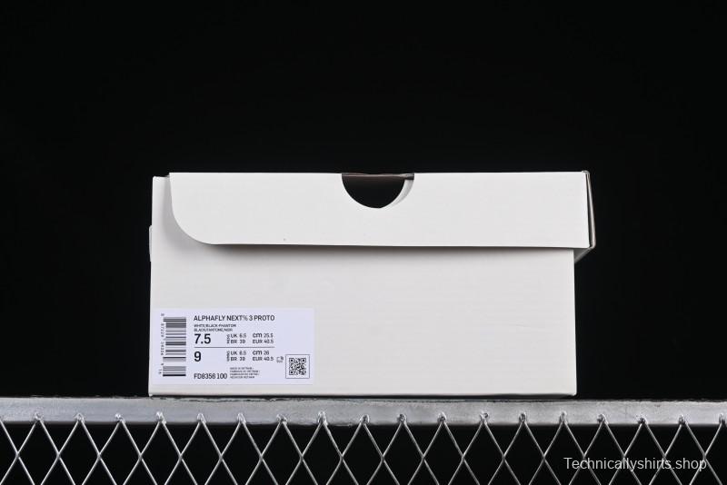 Nike Zoom Vaporfly Next 3% Prototype Super Marathon Running Shoes with Dual Air Zoom and ZoomX Foam - FD8356-100