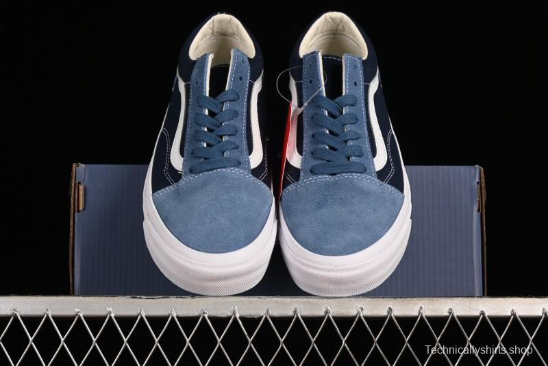 Vans Sk8-Mid Reissue 83 High-End Blue Suede Retro Skate Shoes - VN000CQDDWR