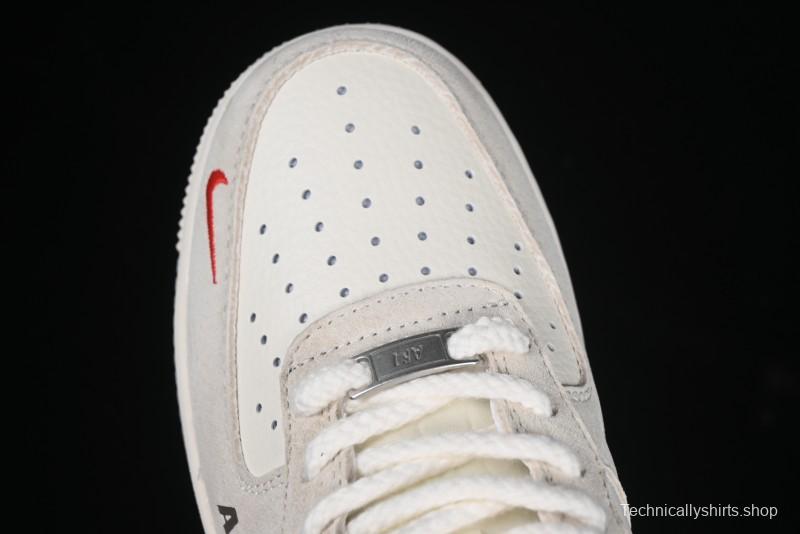 Nike Air Force 1 '07 Low Stussy Collaboration Dual-Tone Beige Brown Low-Top Casual Sneakers - SJ6698-025