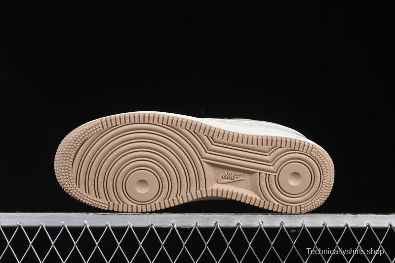 Nike Air Force 1 '07 Low QR Code Metallic Gold Star Sneakers Low-Top Casual Shoes - CU1836-965