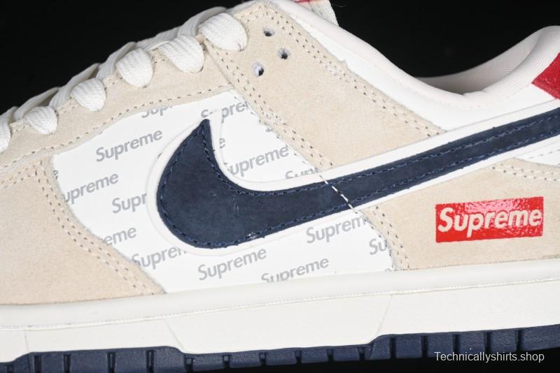 Nike SB Dunk Low Supreme Collaboration - Cream Coffee Anniversary High-End Custom Low-Top Casual Skate Shoes - AG3702-850