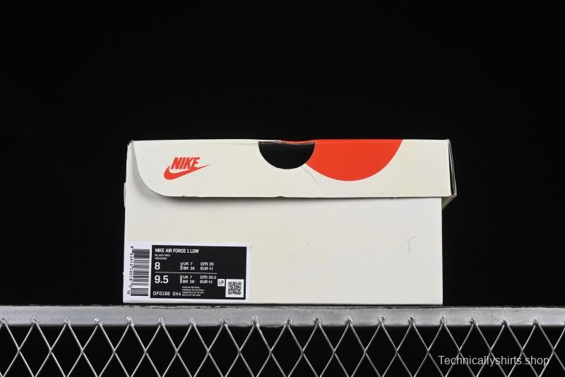Nike Air Force 1'07 Low Stussy Collaboration Passion Orange Low-Top Casual Sneakers - DF0188-044