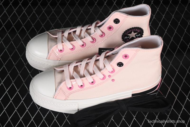 Converse Chuck 70 High Top Platform Sneakers in Pink Color Block Design - A14825C