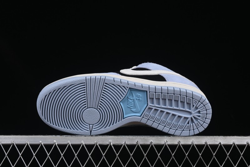 Nike SB Dunk Low Aluminum Skateboarding Shoes with Black Blue White Swoosh - HF3063-400