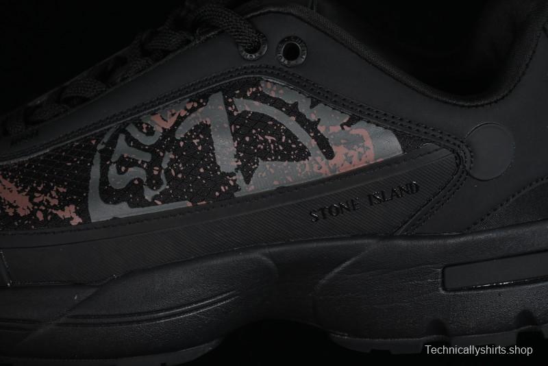 Stone Island Grime Panelled Low-Top Lifestyle Sneakers in Dark Brown - 79FWS0303