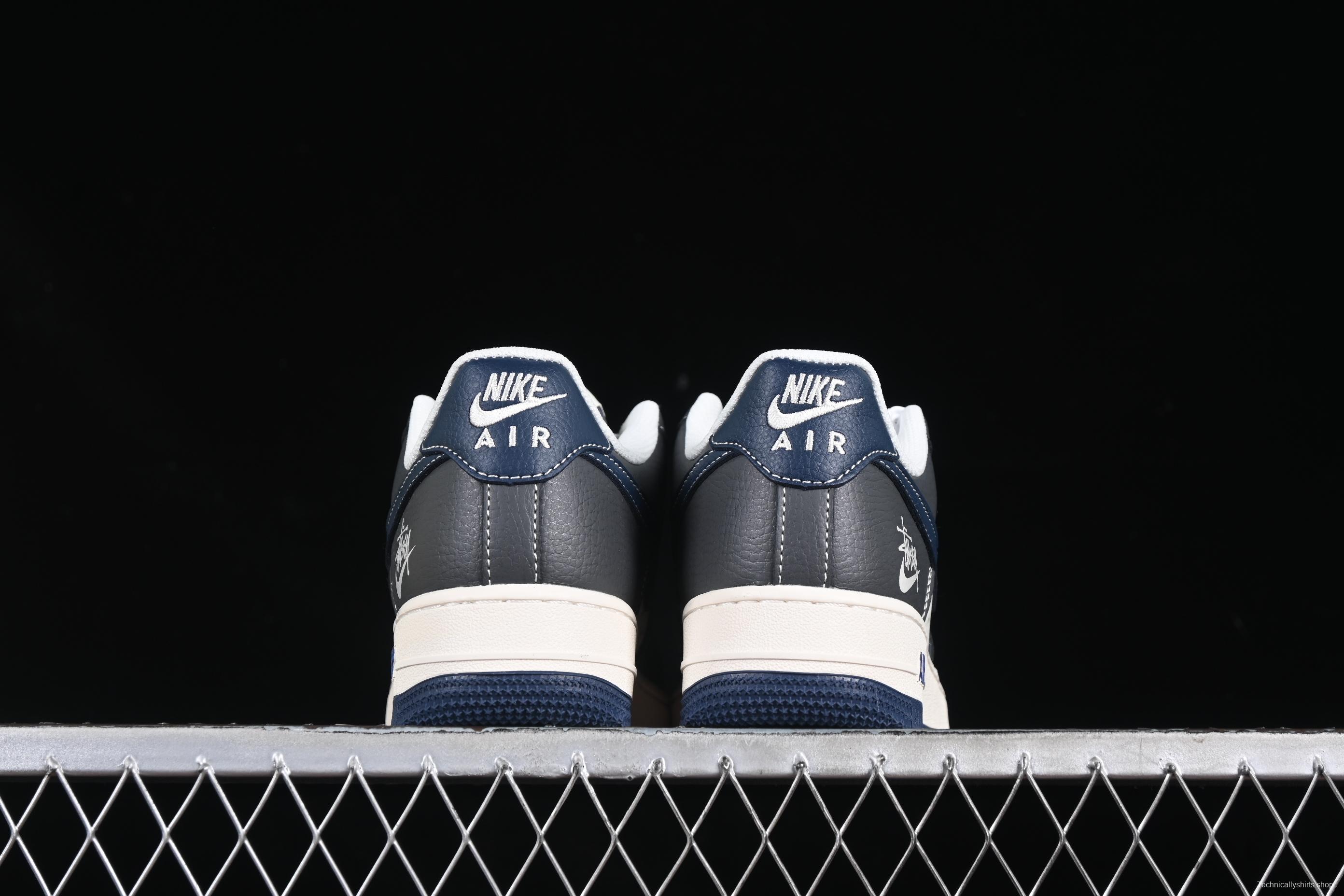 Nike Air Force 1 '07 Low Stussy Collaboration Navy Grey Casual Sneakers - XS1958-519