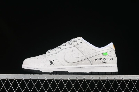 Nike SB Dunk Low LV Collaboration Black White Dark Print Anniversary High-End Custom Low-Top Casual Skate Shoes - XX3168-145