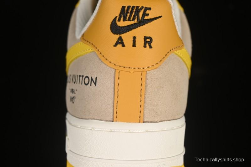Nike Air Force 1'07 Low LV Collaboration Grey Yellow Casual Sneakers - HQ2037-322