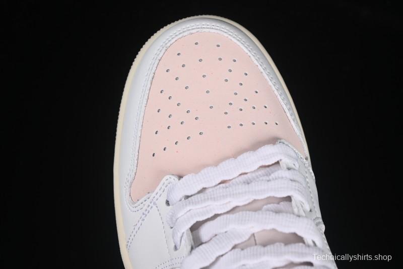 Nike Air Jordan 1 Low AJ1 White Pink Low-Top Casual Sneakers - IB8156-133