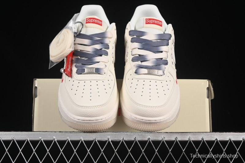 Nike Air Force 1 '07 Low Supreme Collaboration Dual-Tone Grey Print Casual Sneakers - HH7518-077