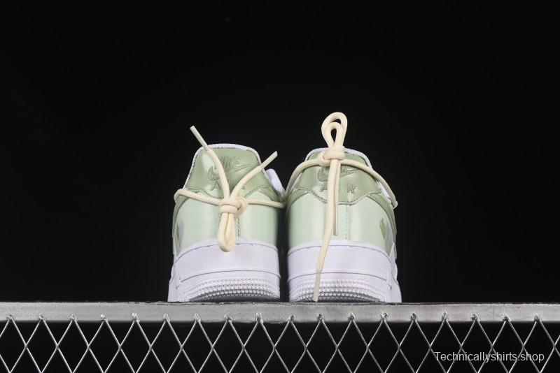 Nike Air Force 1'07 Low "Green Love" 520 Limited Edition Casual Sneakers with Small Green Heart Design - DH2920-111