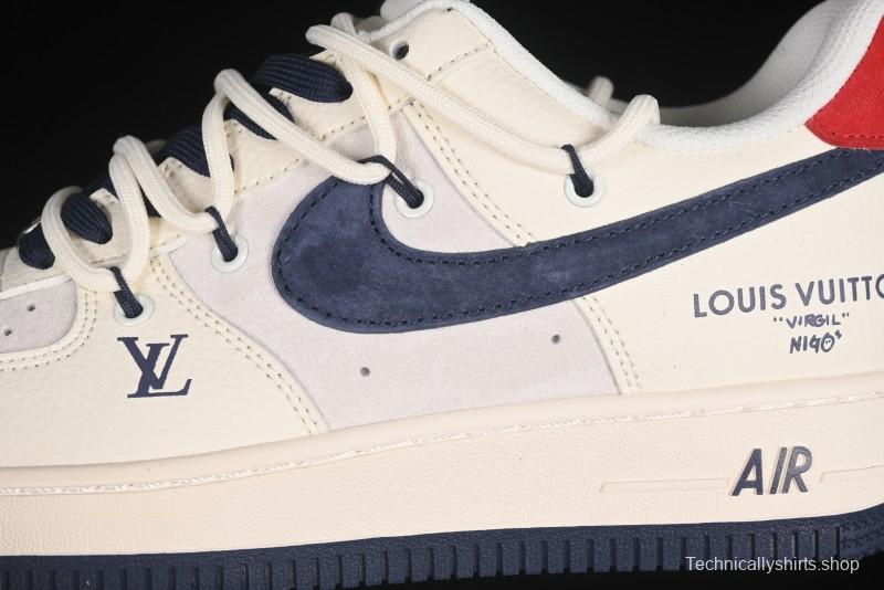 Nike Air Force 1 '07 Low LV Collaboration Blue Swoosh Drawstring Casual Sneakers - DM6868-083