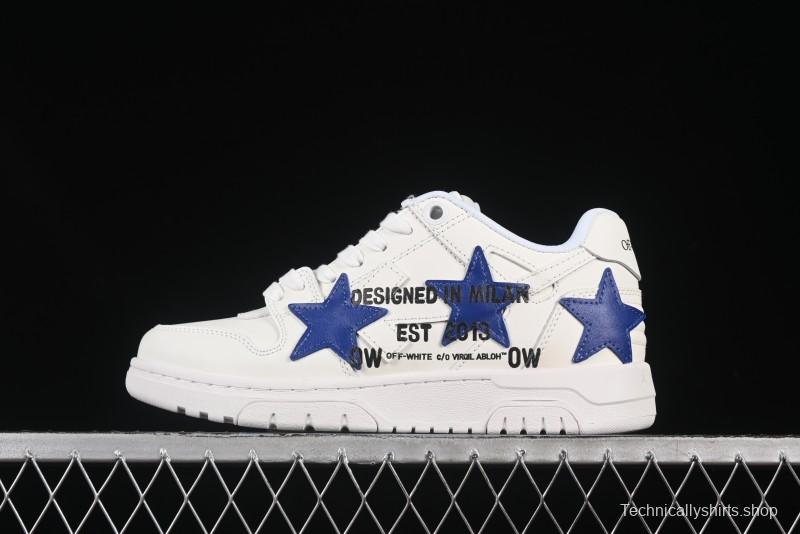Off-White Out Of Office Low-Top Fashion Sneakers White Blue Star - AJD4
