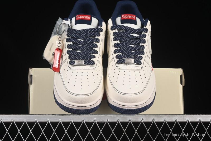 Nike Air Force 1 '07 Low Supreme Collaboration Casual Sneakers with Full-Length Air Cushion - HH7518-074
