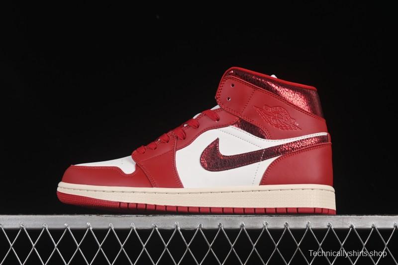 Nike Air Jordan 1 Mid AJ1 China Red Mid-Top Casual Sneakers - HJ9337-106