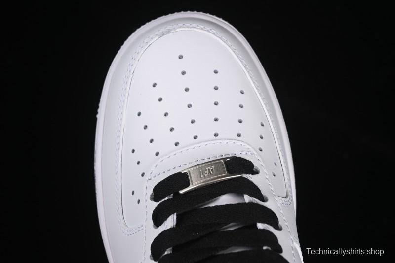 Nike Air Force 1 '07 Low Casual Sneakers in White-Black Gradient with Full-Length Air Cushion - ZH0316-078