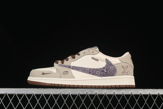 Nike Travis Scott x Fragment Design x Air Jordan 1 Low OG SP AJ1 LV Collaboration Sneakers - XS2024-060