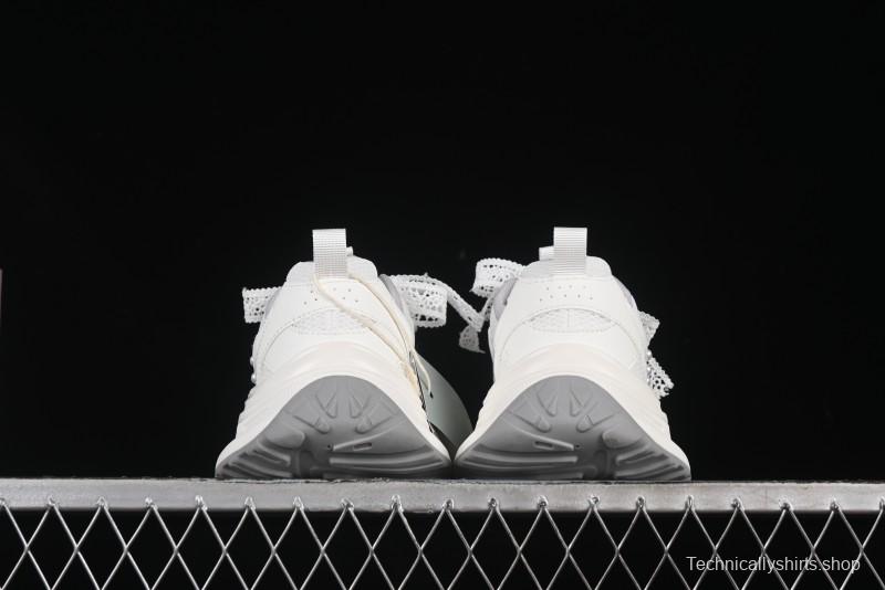 GG-CC Lace Pearl Chain Casual Platform Dad Shoes - 250310 White