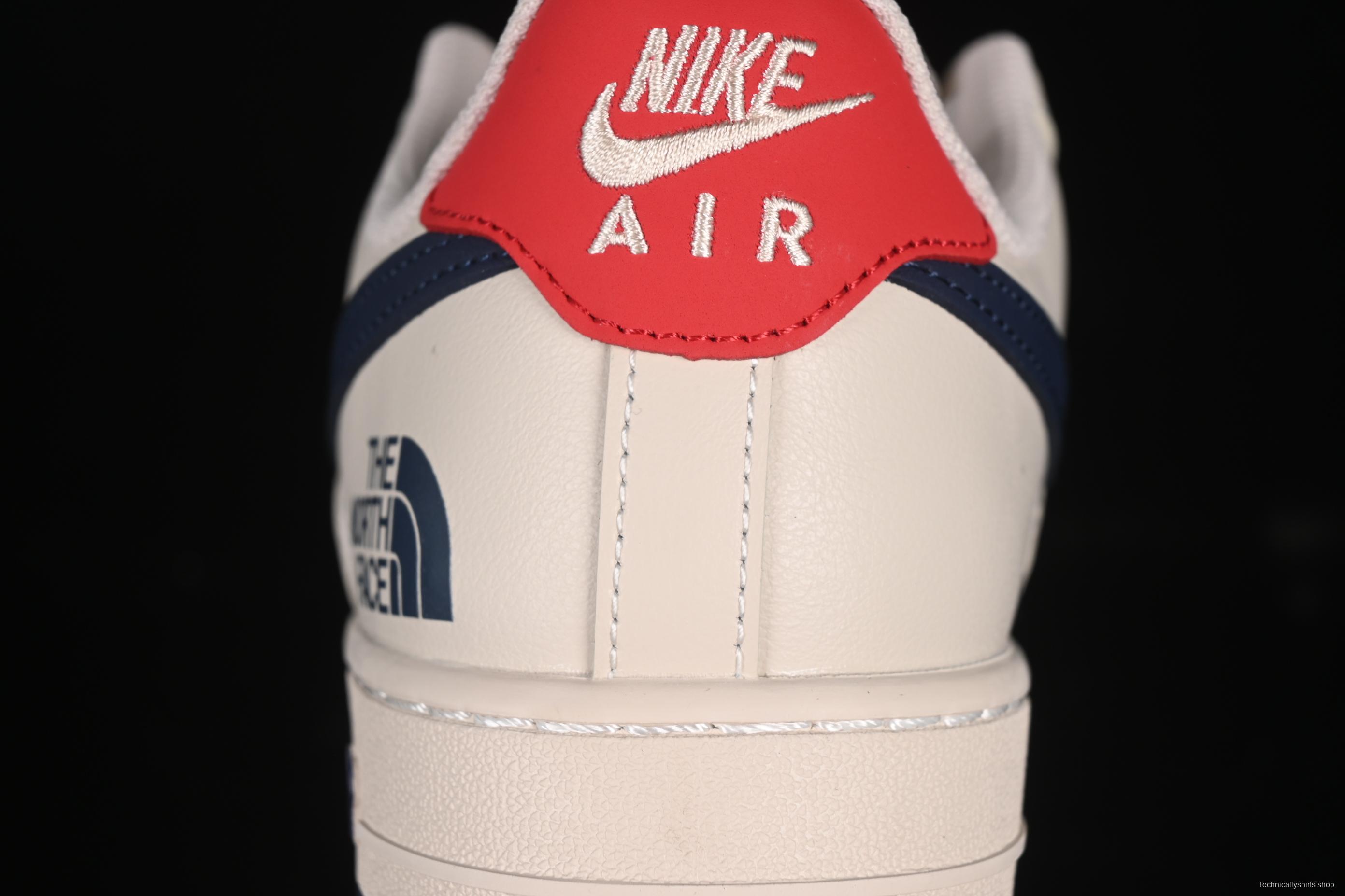 Nike Air Force 1 '07 Low The North Face Collaboration Red Heel Navy Blue Casual Sneakers - XX3168-133