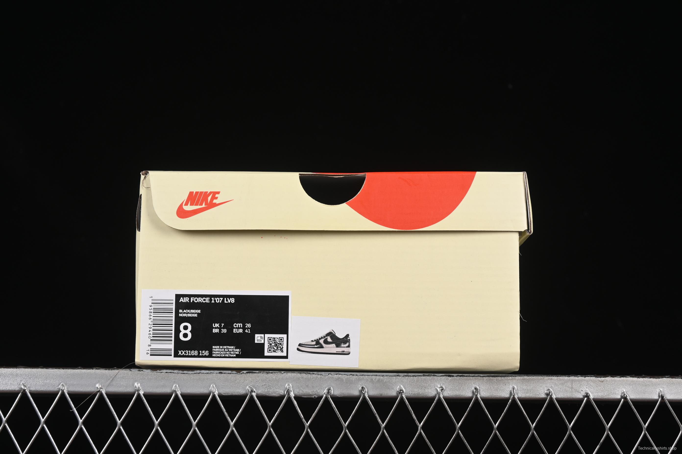 Nike Air Force 1 '07 Low Stussy Collaboration Beige Black Hemp Low-Top Casual Sneakers - XX3168-156