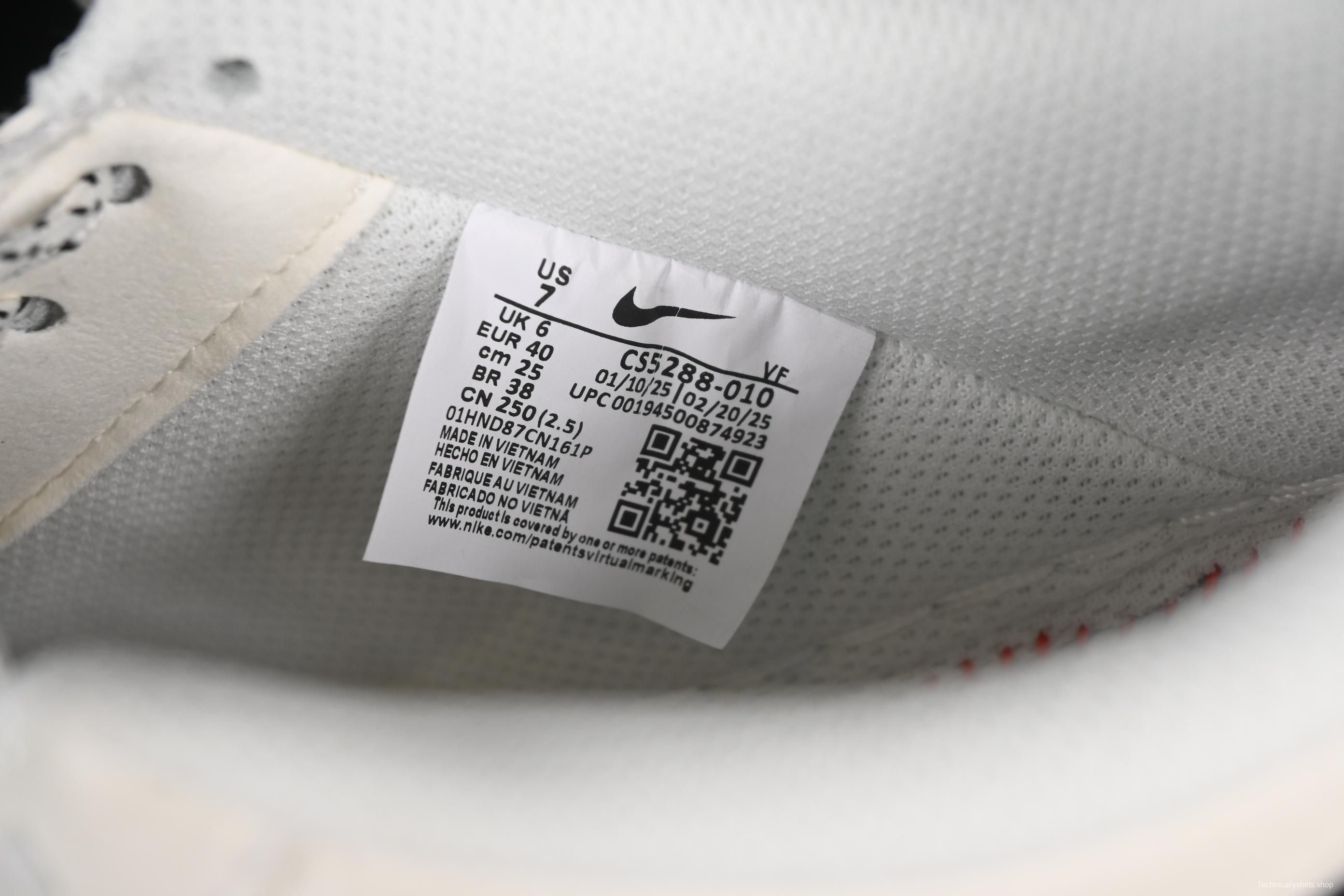 Nike Air Force 1 '07 Low Stussy Collaboration Dual-Tone Red Tag Casual Sneakers - CS5288-010