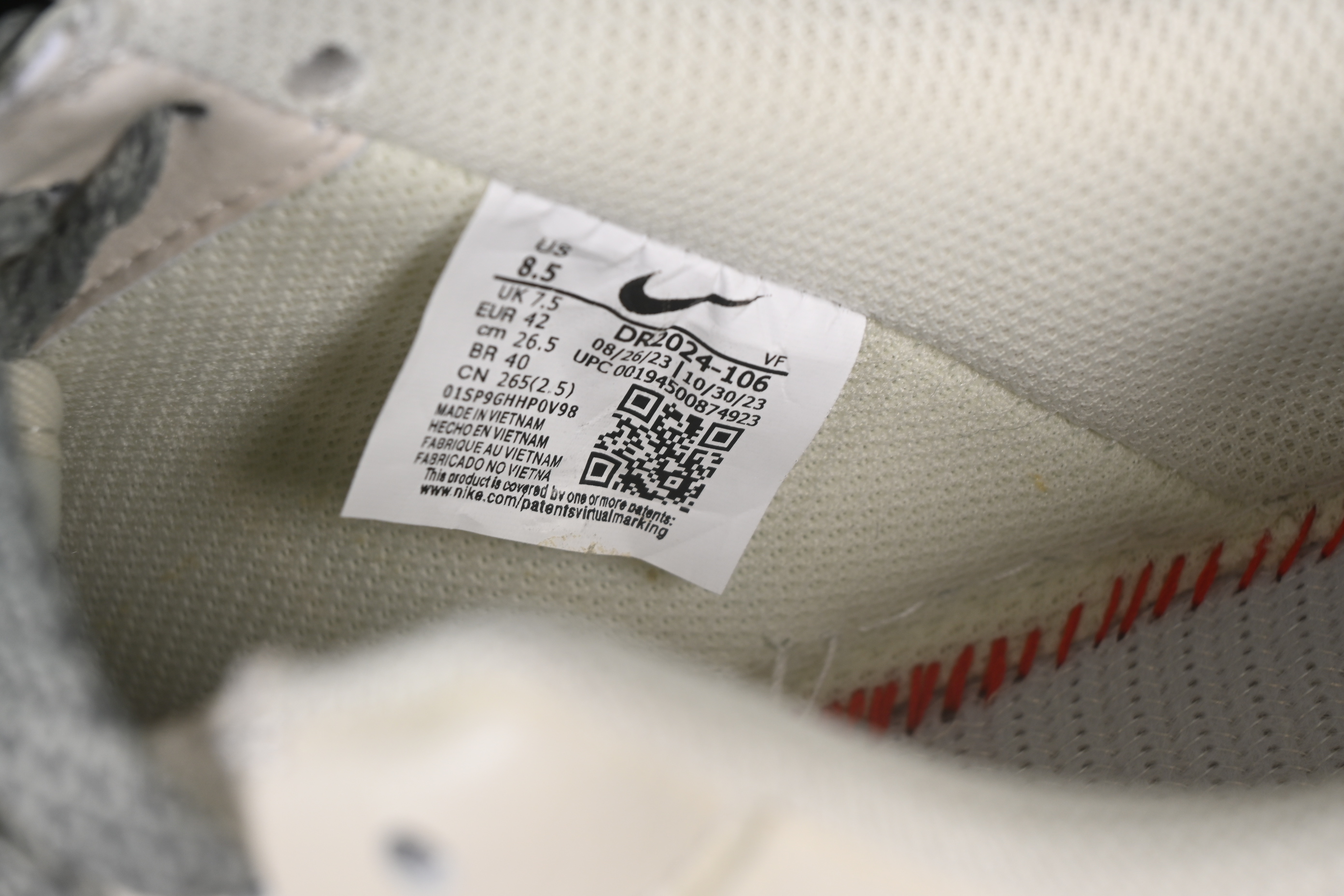 Nike Air Force 1 '07 Low Dream White Grey Swoosh Casual Sneakers - DR2024-106