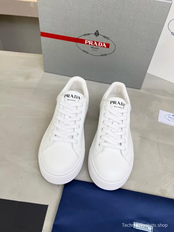 2024 Unisex Prada White Leather Sneakers MJ00310