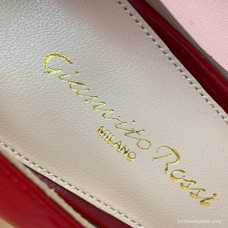 2025 Women Gianvito Rossi Red Calf Leather Pumps KFY00300