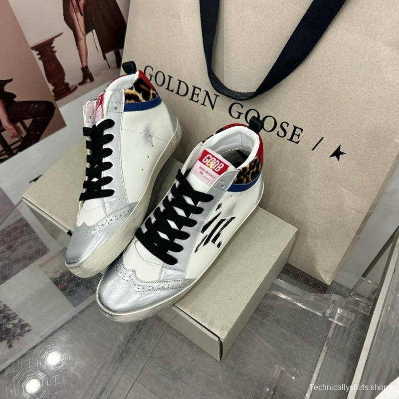 2024 Unisex GGDB White Leopard Blue Leather Suede High-Top Sneakers MJ00300