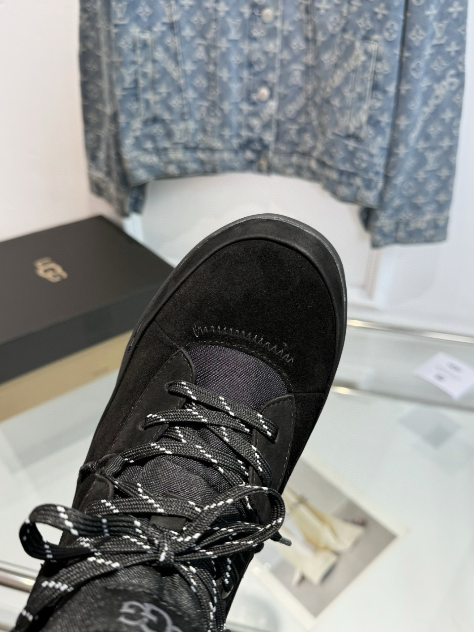 2024 Unisex UGG black suede platform boots