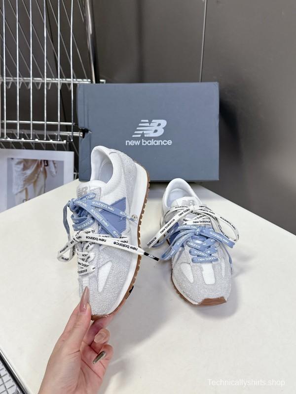 2025 Unisex New Balance Grey White Mesh Suede Running Sneakers